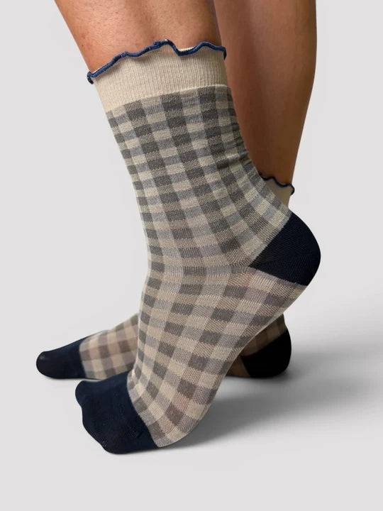 Picnic Socks - Navy/Grey