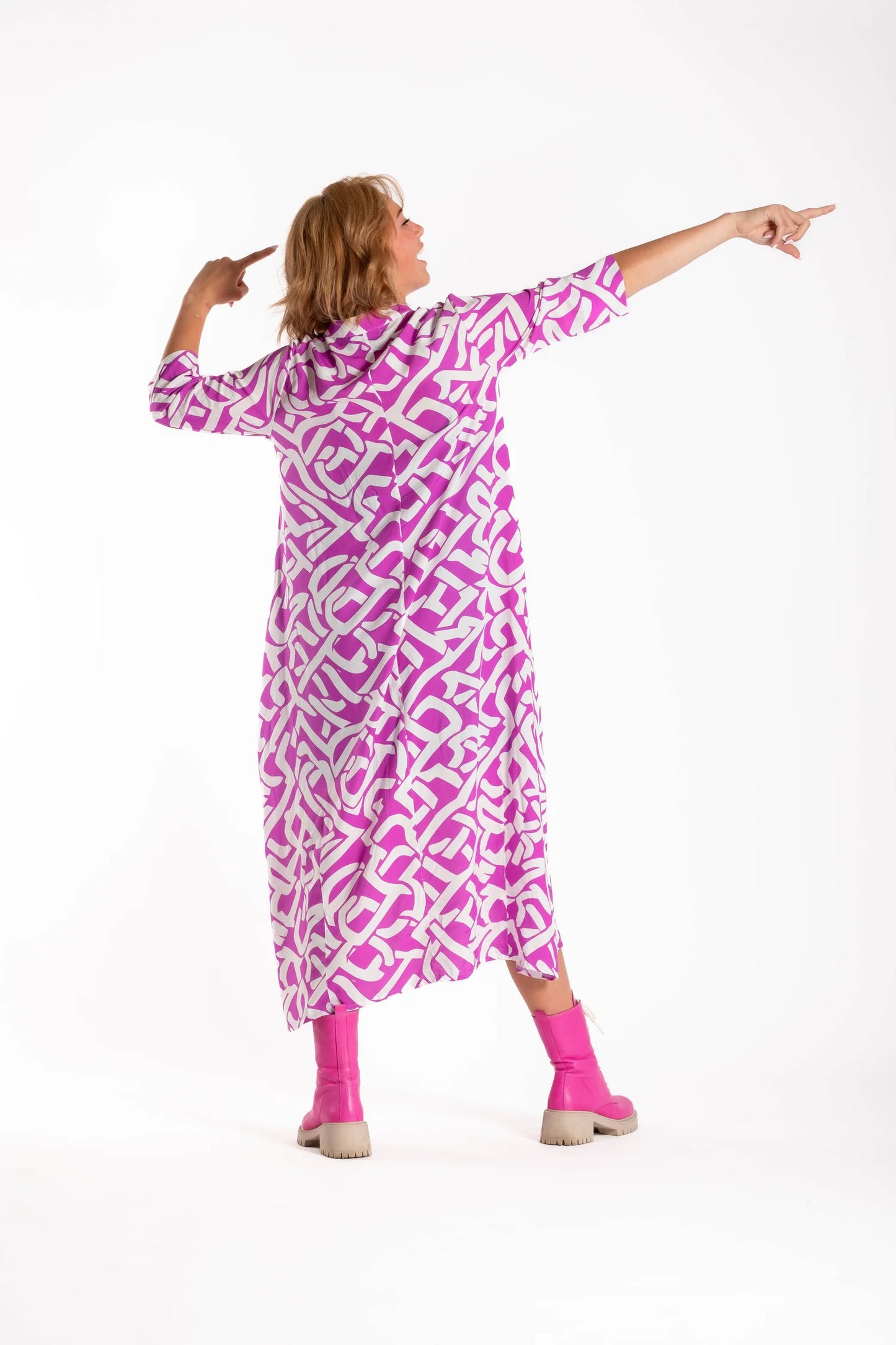 French Me Dress - Grape Scribble