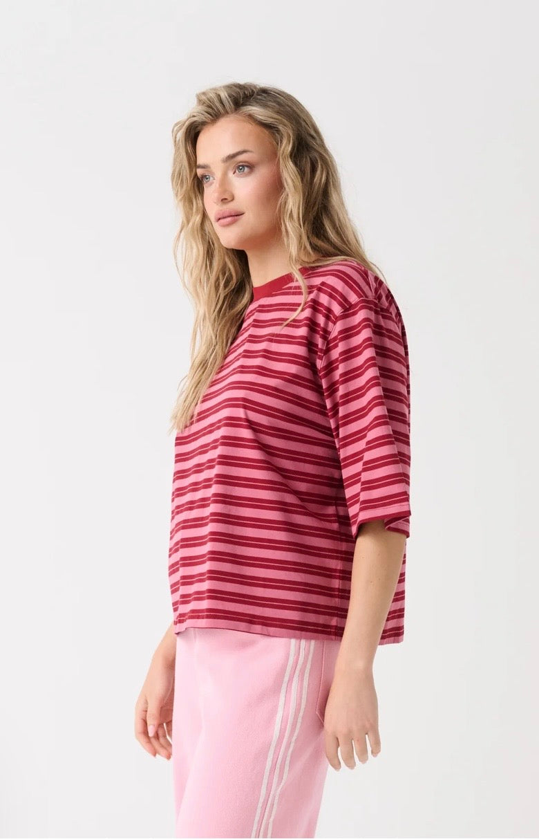 Hallie Tee - Boysenberry Stripe