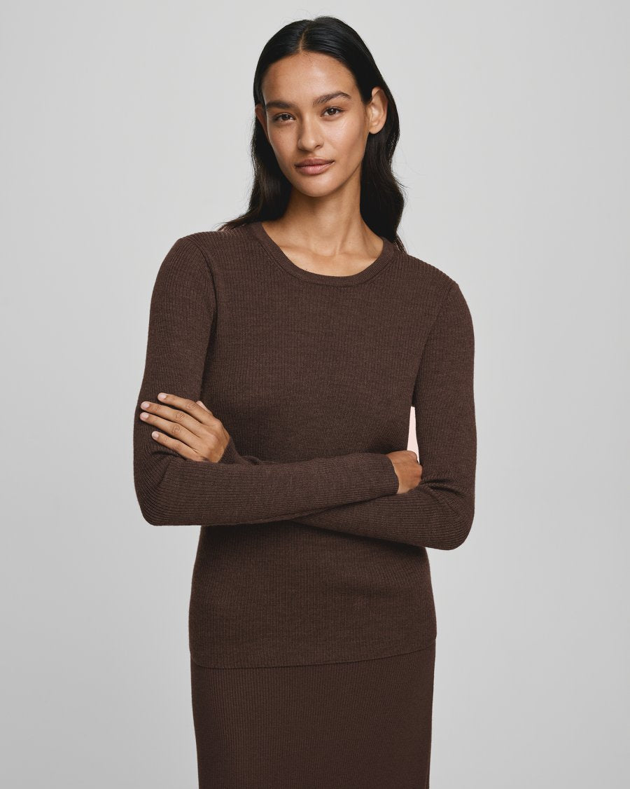 Criselle Avalina Rib Pullover - Hot Fudge