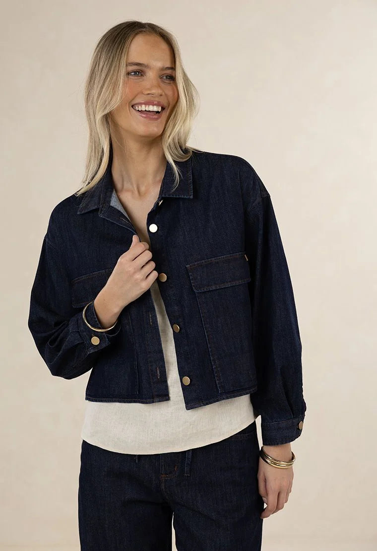 Ivy Denim Jacket - Dark Blue