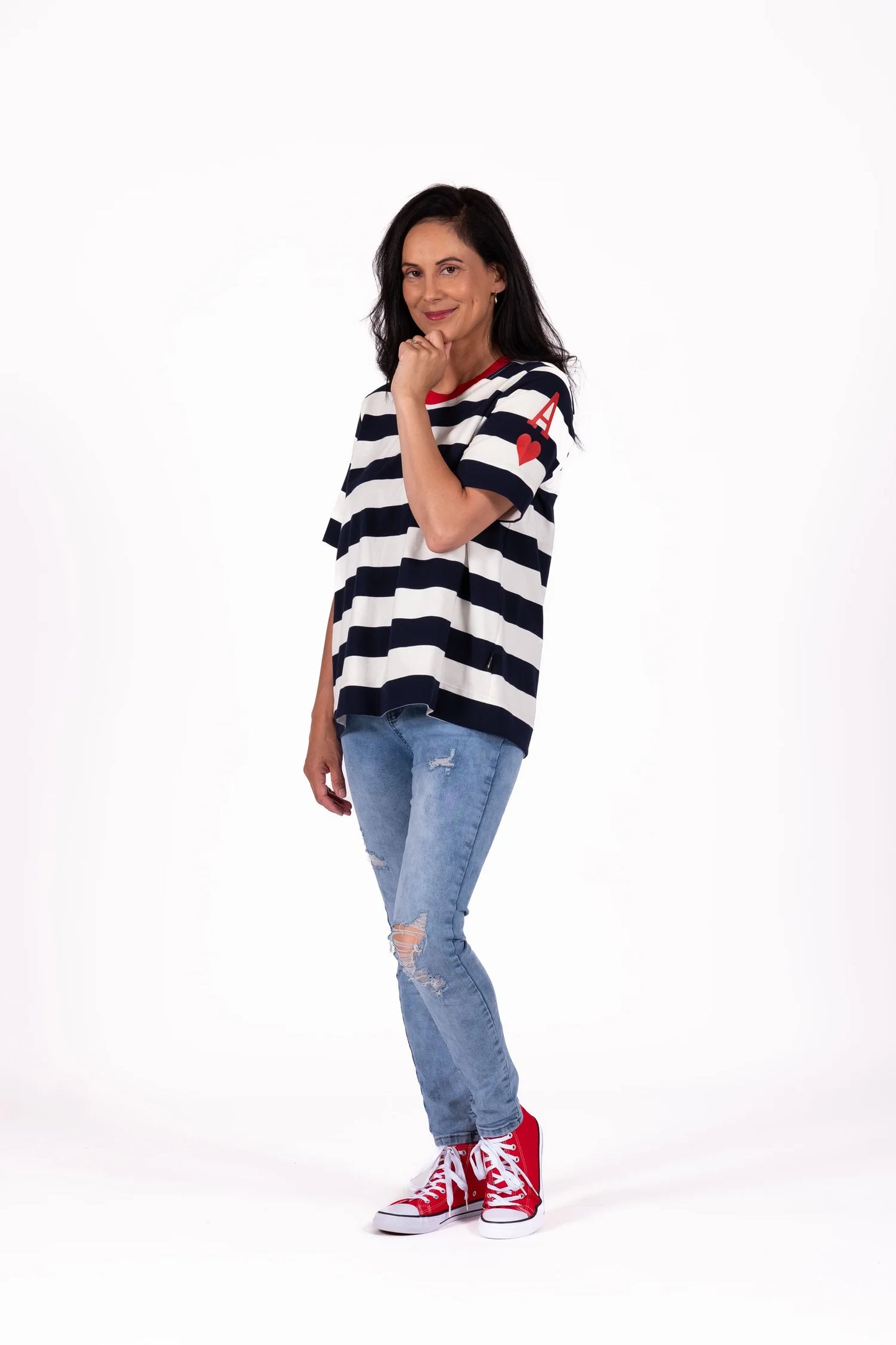 Basic Tee - Navy Stripe