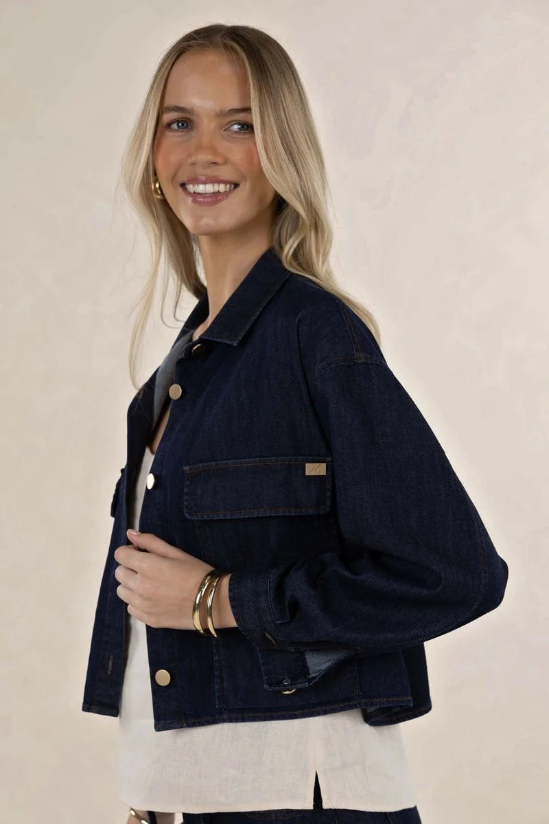 Ivy Denim Jacket - Dark Blue