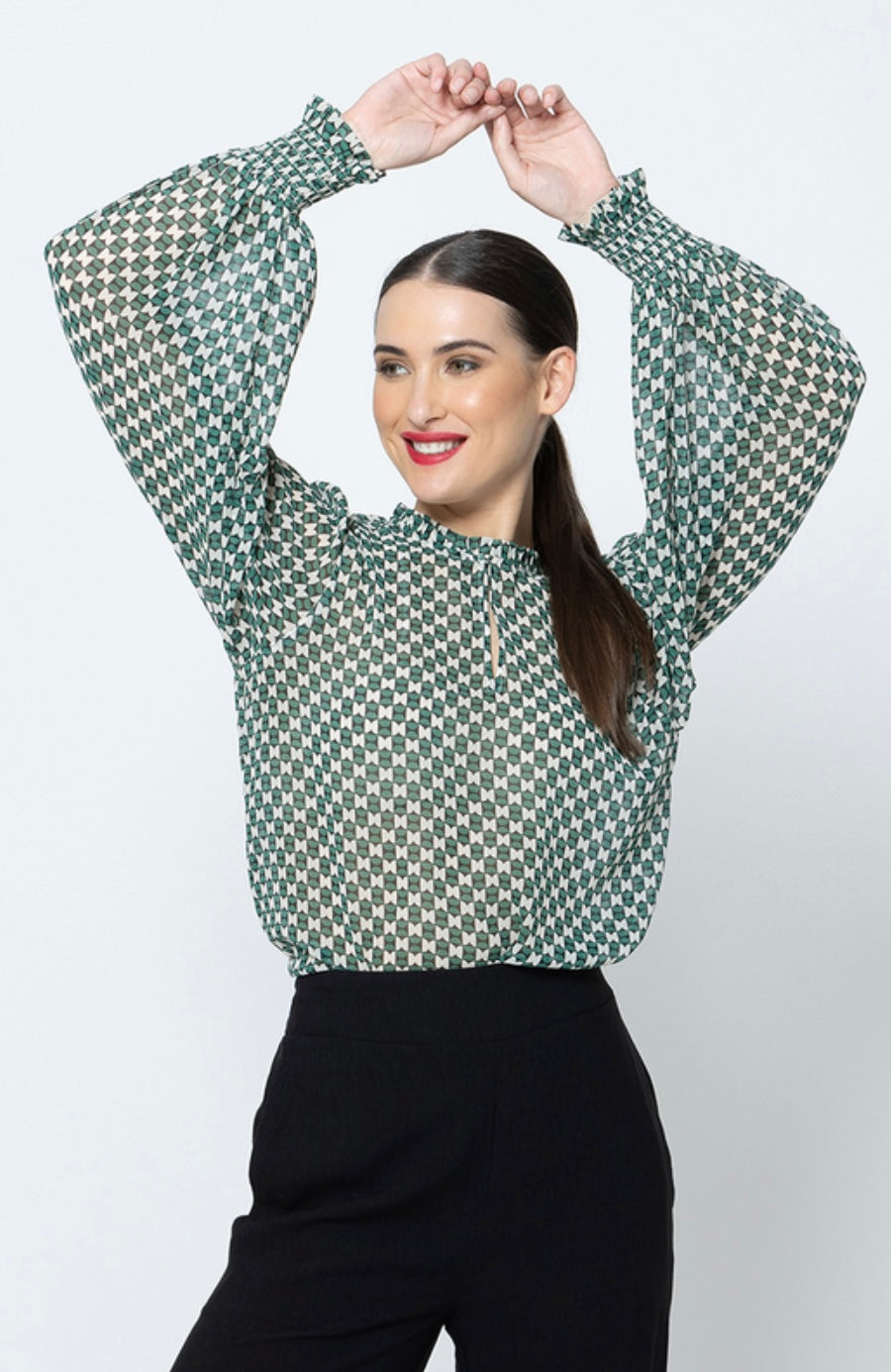 Movement Blouse - Forest Geo