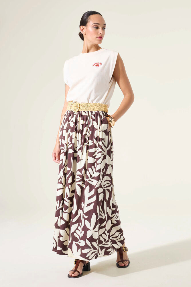 Leaf Print Skirt