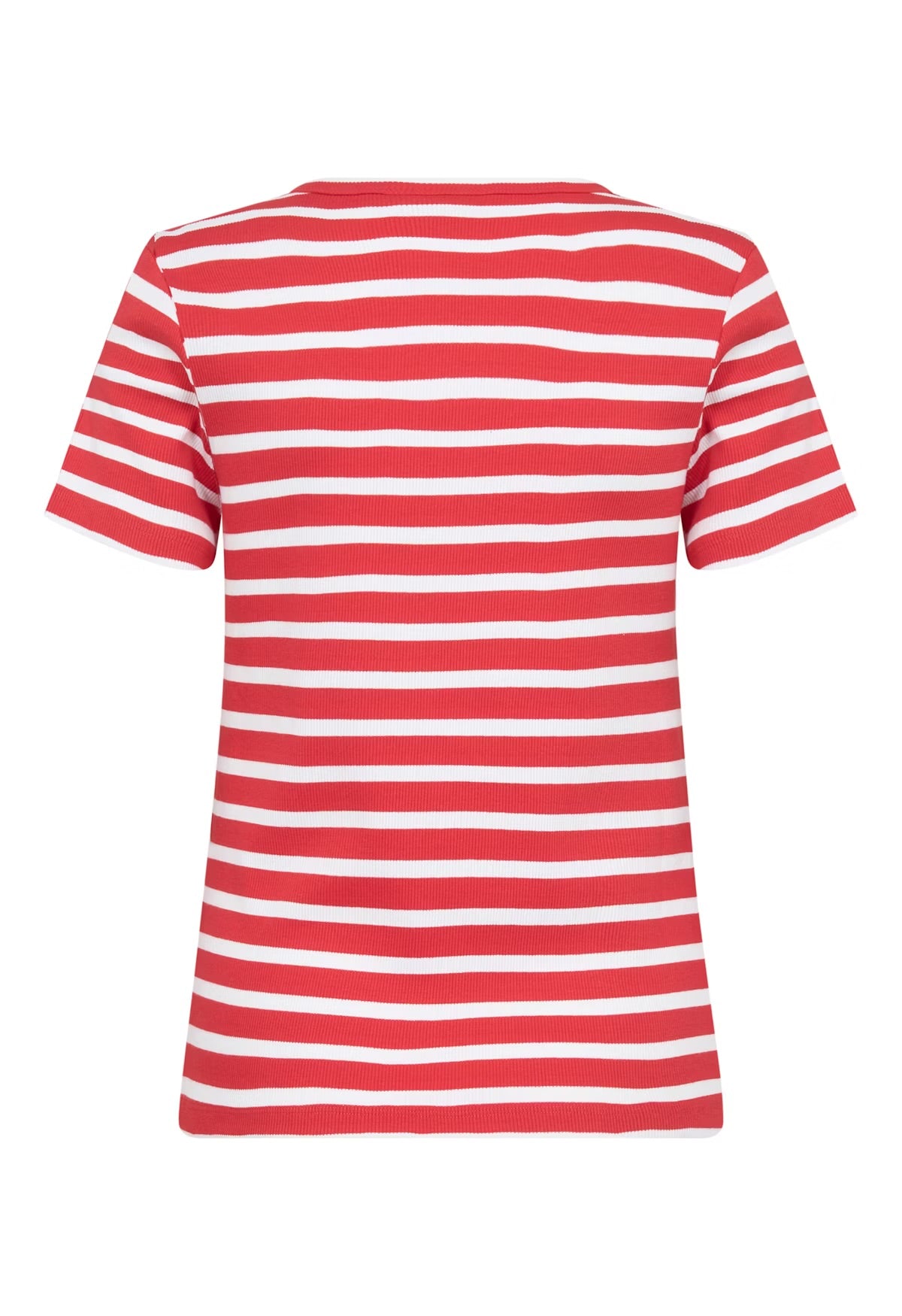 Aster Stripe T Shirt - Flame/White