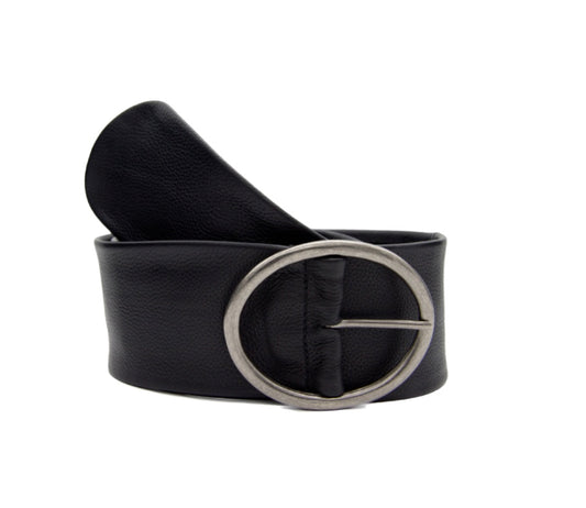 Peyton Black Leather Belt - Medium