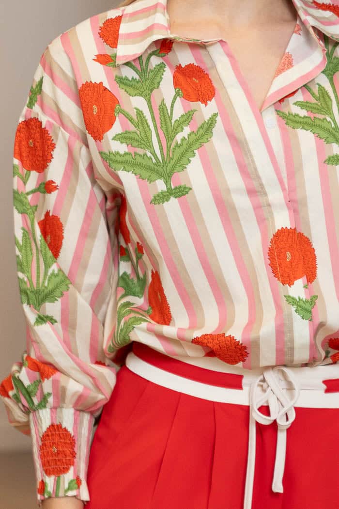 Delilah Shirt - Stripe Pink