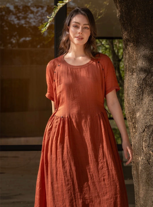Natori Dress - Brick