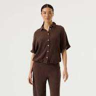 Crinkle Shirt - Earth Brown