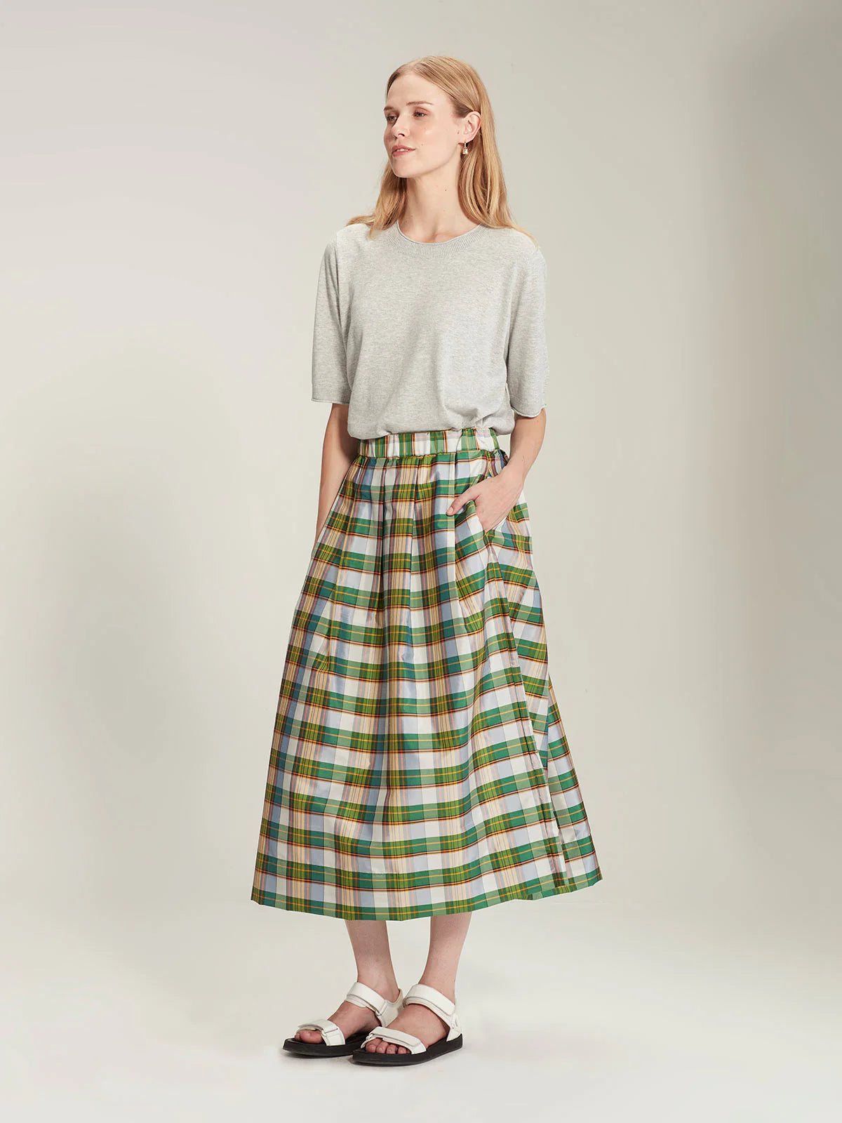 Liliana Check Skirt - Green Check