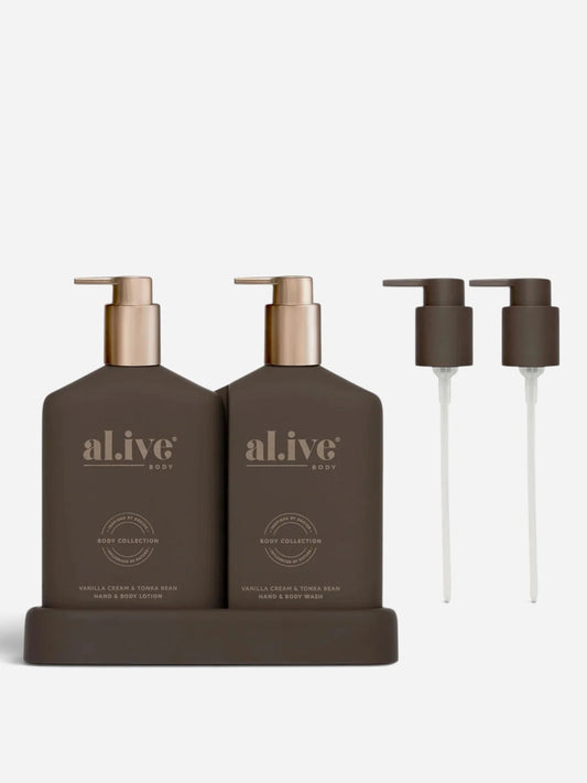 al.ive - Transformative Wash & Lotion Duo - Vanilla Cream & Tonka Bean