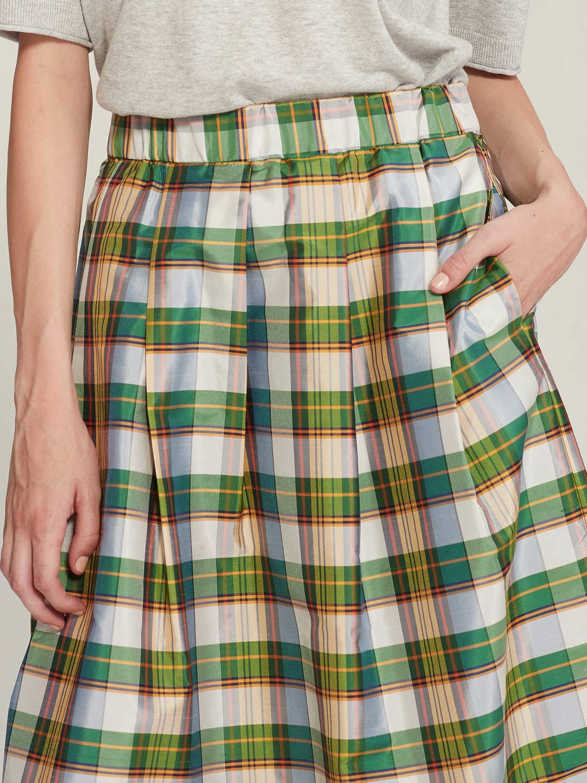 Liliana Check Skirt - Green Check