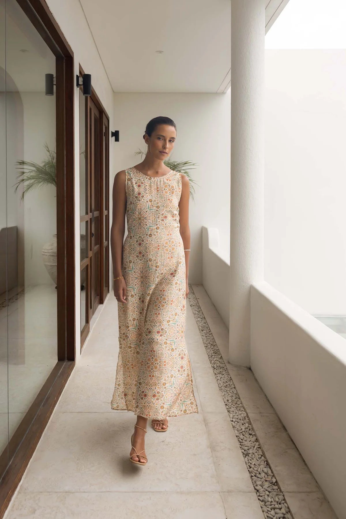 Mari Maxi Dress - Almond Print