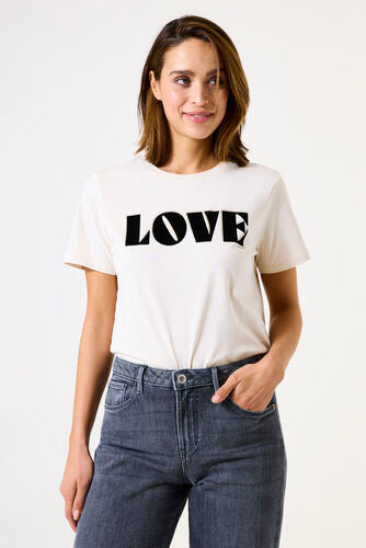 Love Print Tee - Whitecap