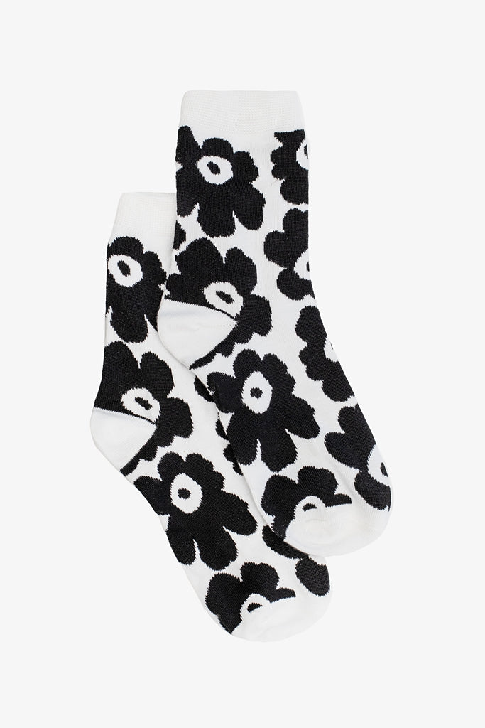 Black Flower Sock