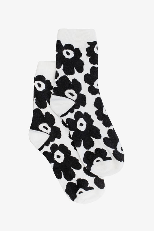 Black Flower Sock
