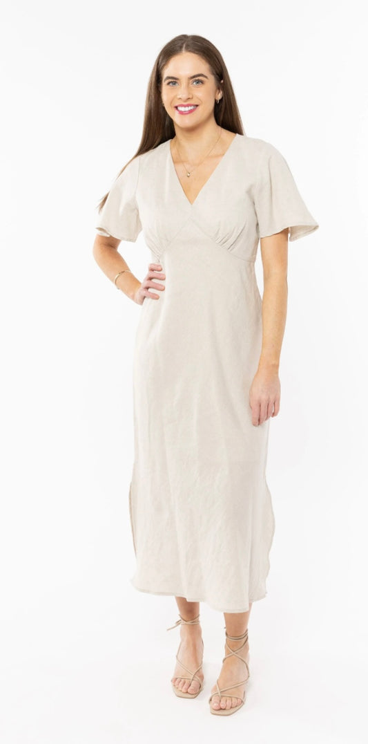 Applause Dress - Natural Linen Blend