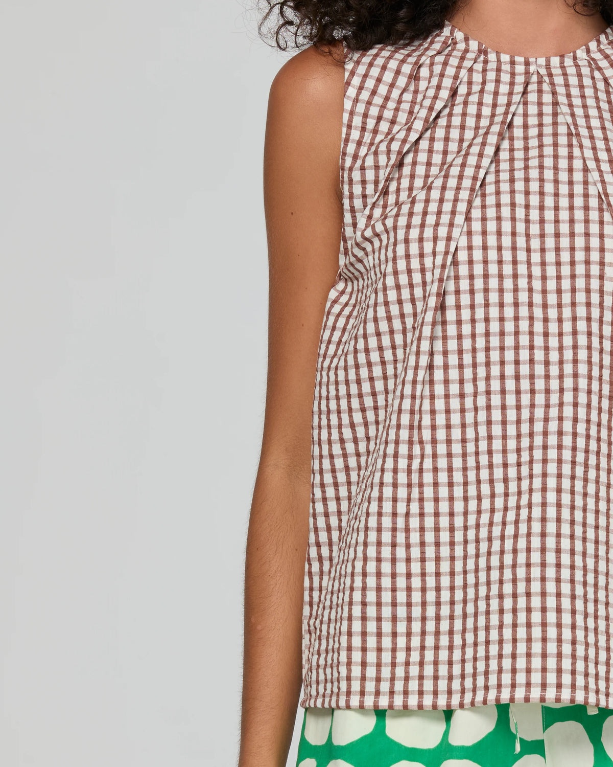 Chekku Top - Cocoa Gingham