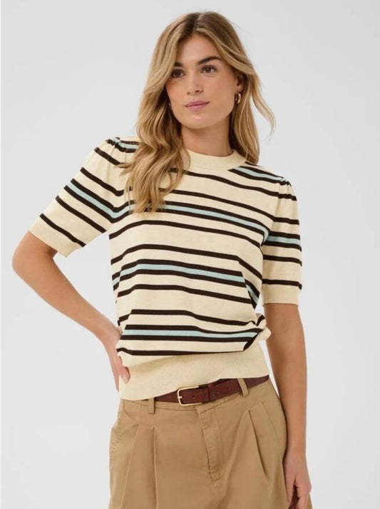 Pila Pullover - Brown Rice Stripe