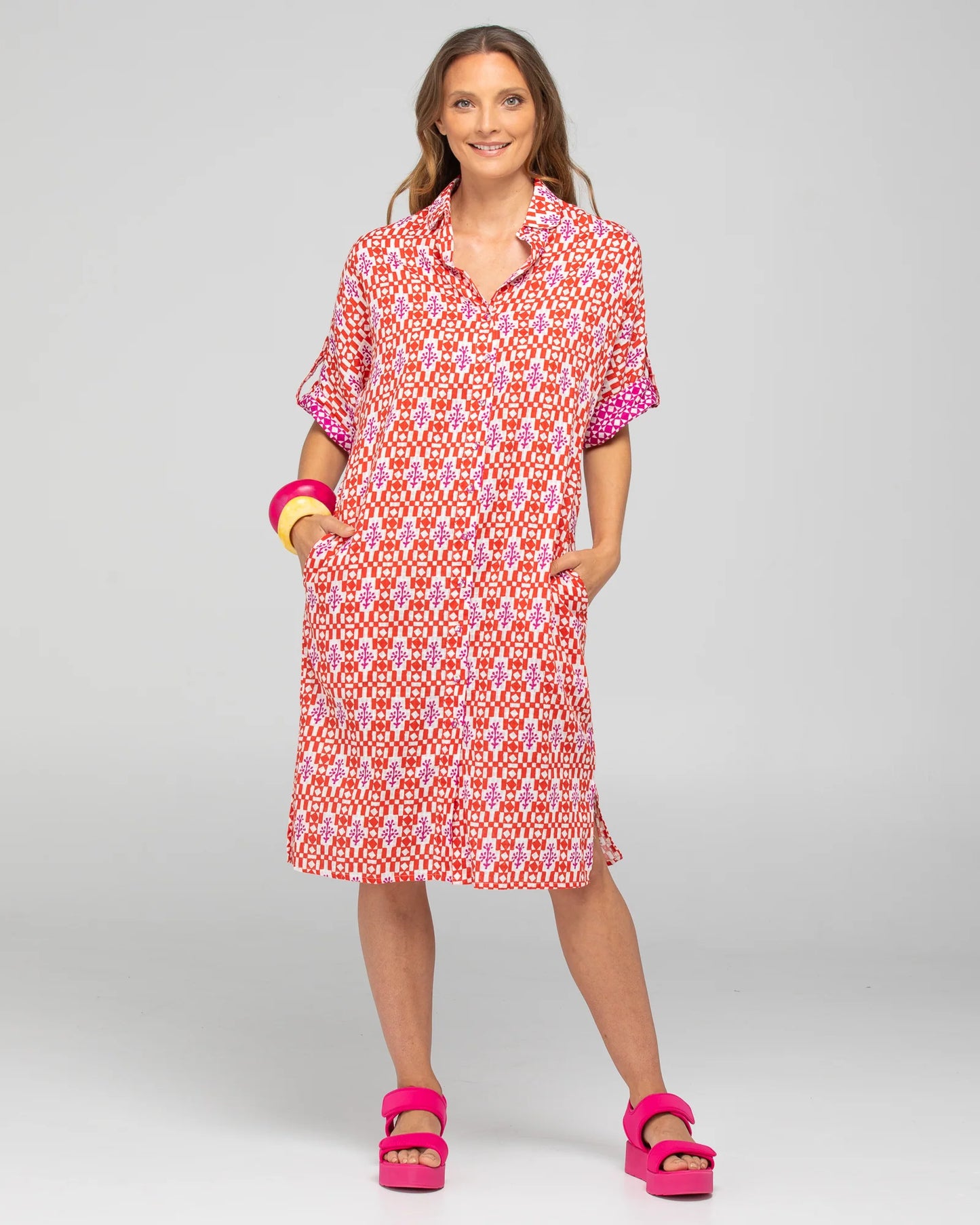 Maui Shirt Dress - Naples Pomodorro