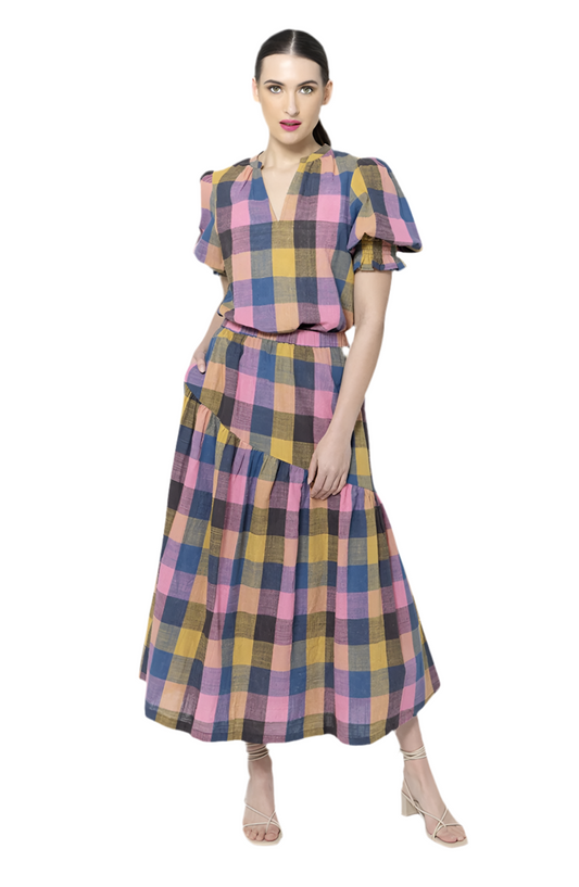 Devine Skirt - Textured Check