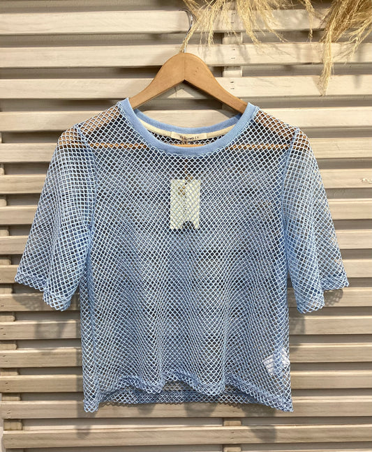 Arrow Mesh Top - Sky