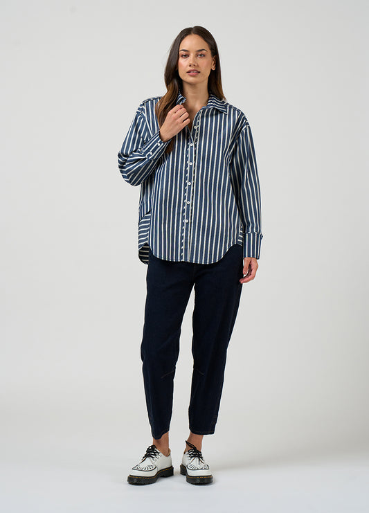 Direction Stripe Shirt - Navy