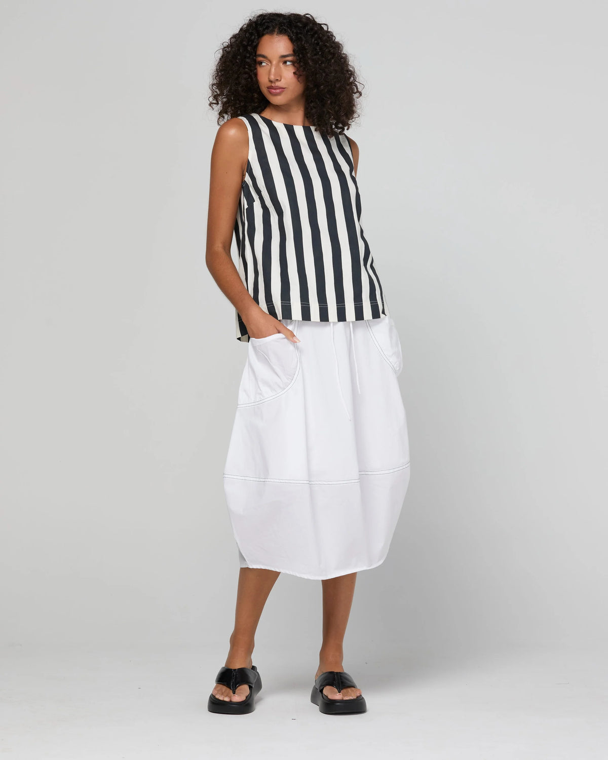 Shiro Top - Mono Stripe