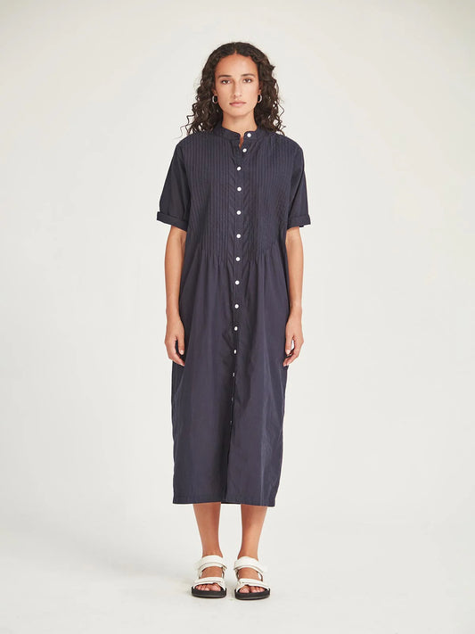 Sanya Pintuck Dress - French Navy