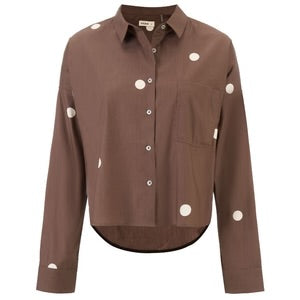 Alex Cropped Shirt - Chocolate Spot
