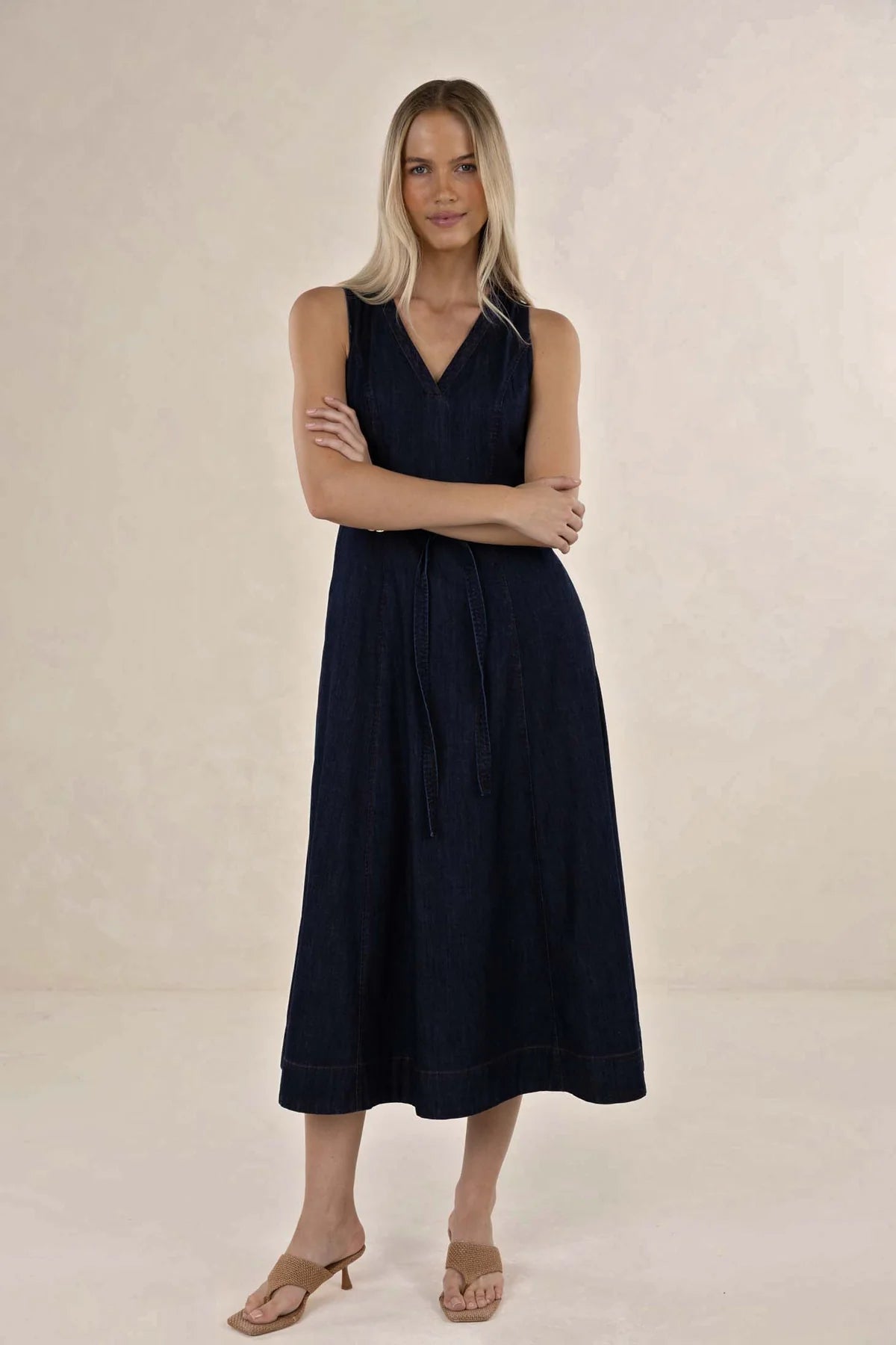 Ivy Midi Dress - Dark Blue