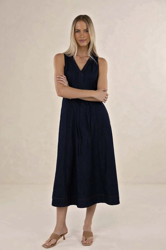 Ivy Midi Dress - Dark Blue