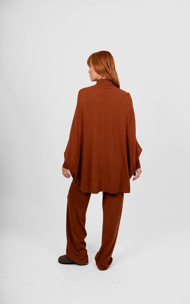 Poncho Pullover - Cognac