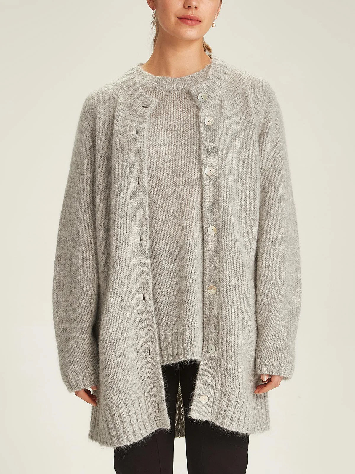 Elk Cardigan - Silver Birch