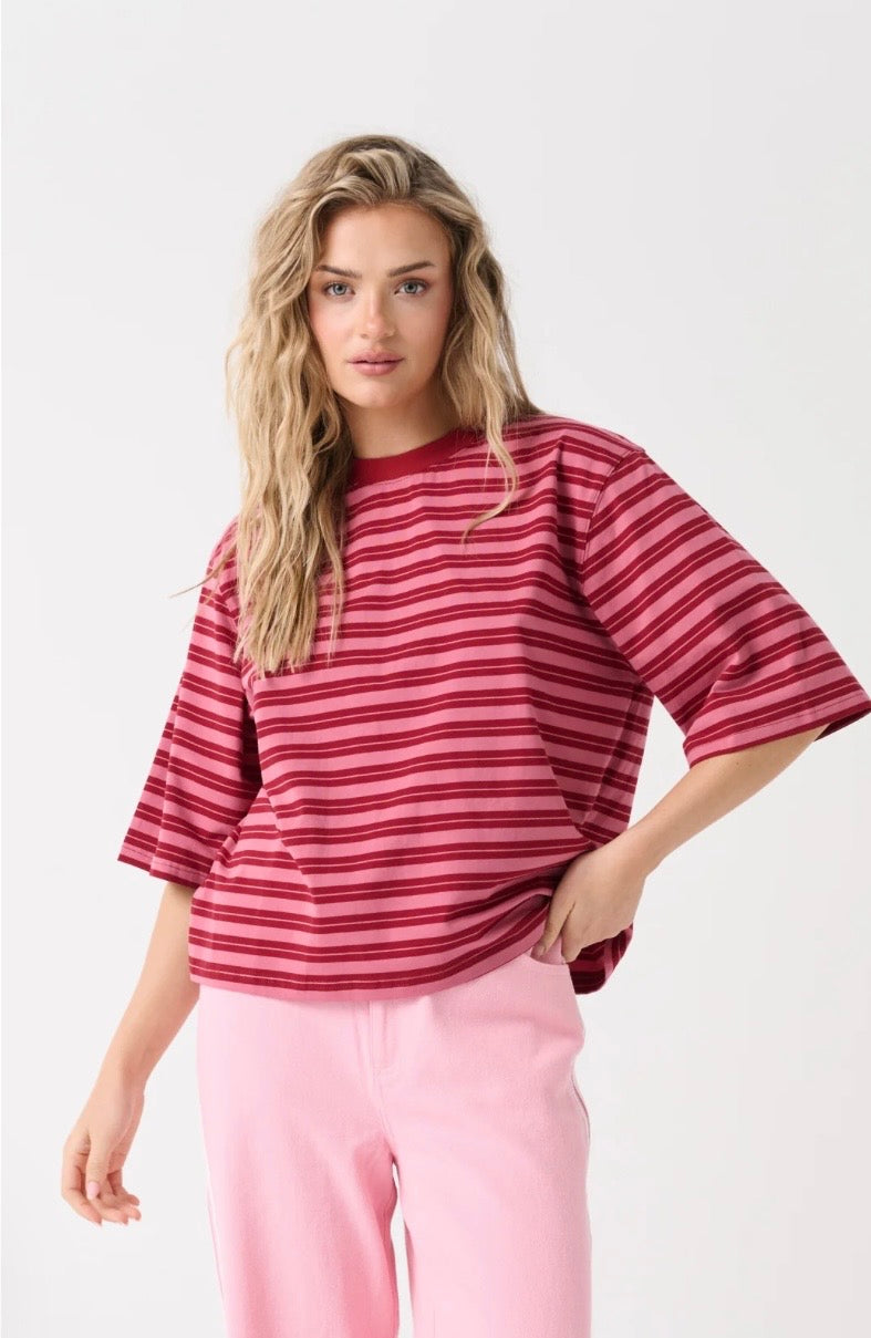 Hallie Tee - Boysenberry Stripe