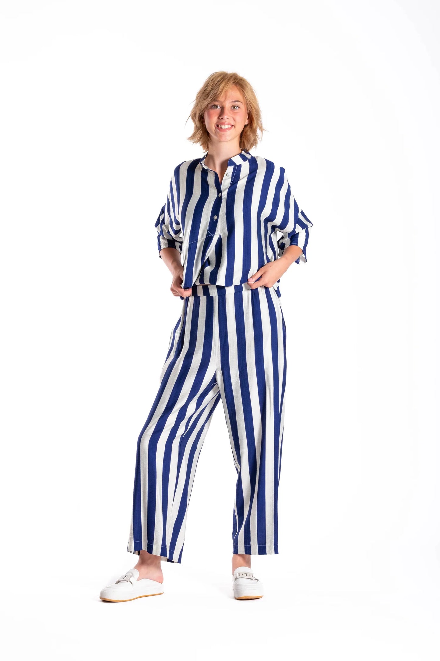 Jellicoe Wide Leg Stripe - Blue/White