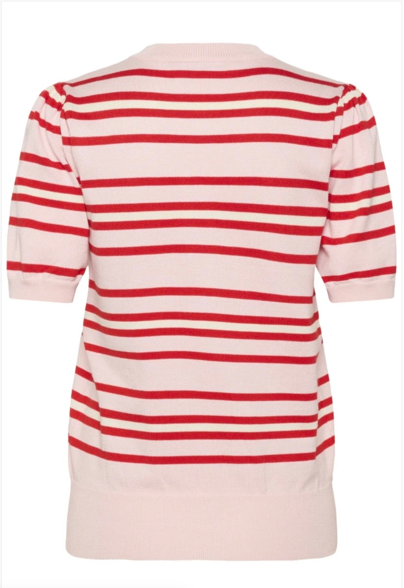 Pila Pullover - Chalk Pink/Red Multi Stripe