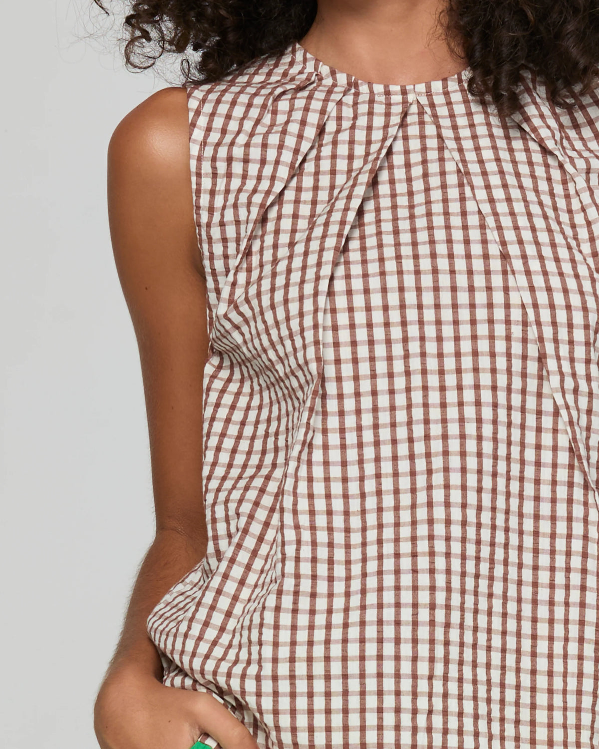 Chekku Top - Cocoa Gingham
