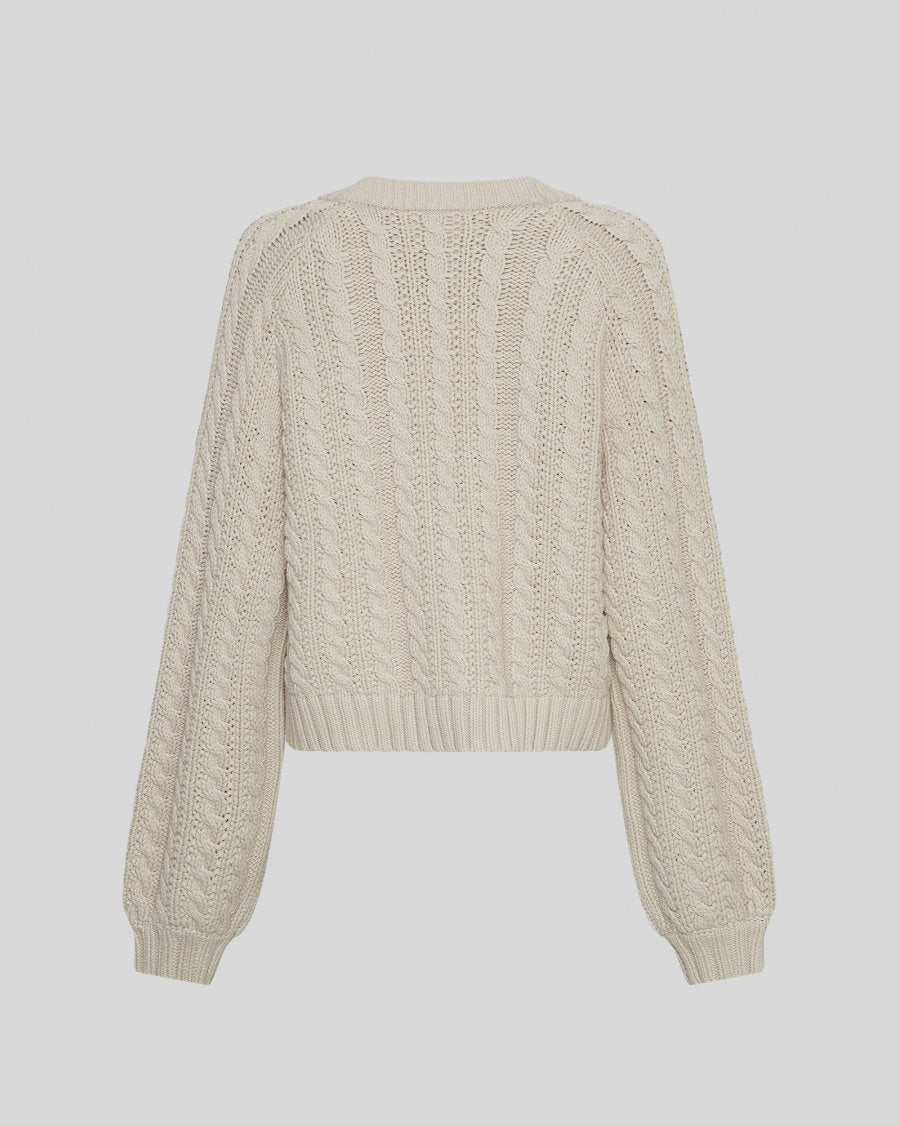 Jillena Chunky Knit Cardigan - Oatmeal