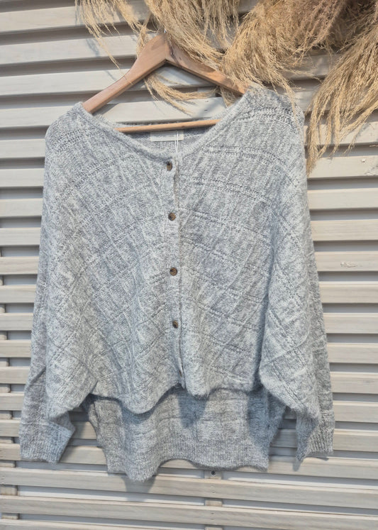 Frances Cardigan - Grey Marl