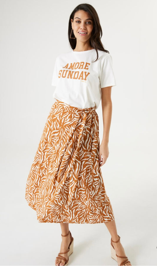 Print Skirt - Roasted Pecan