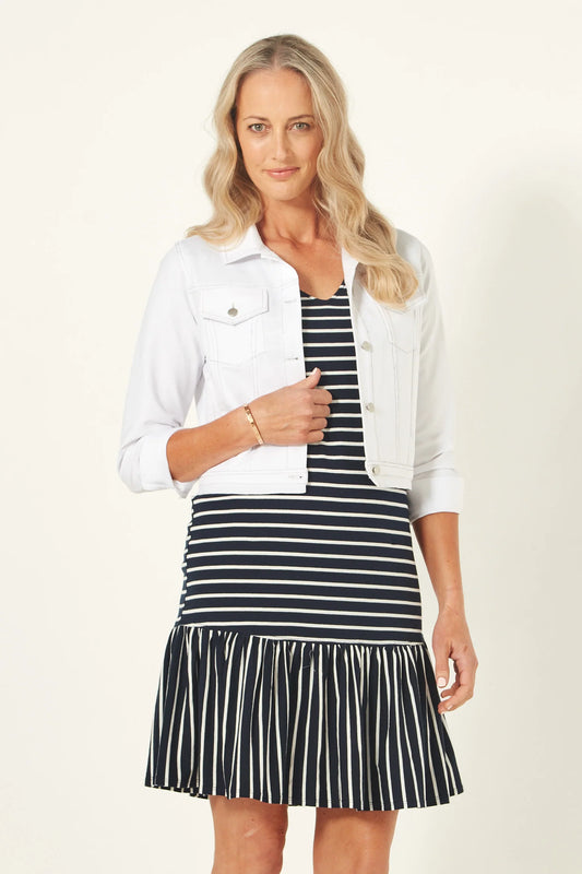 Venus Dress - Navy Stripe