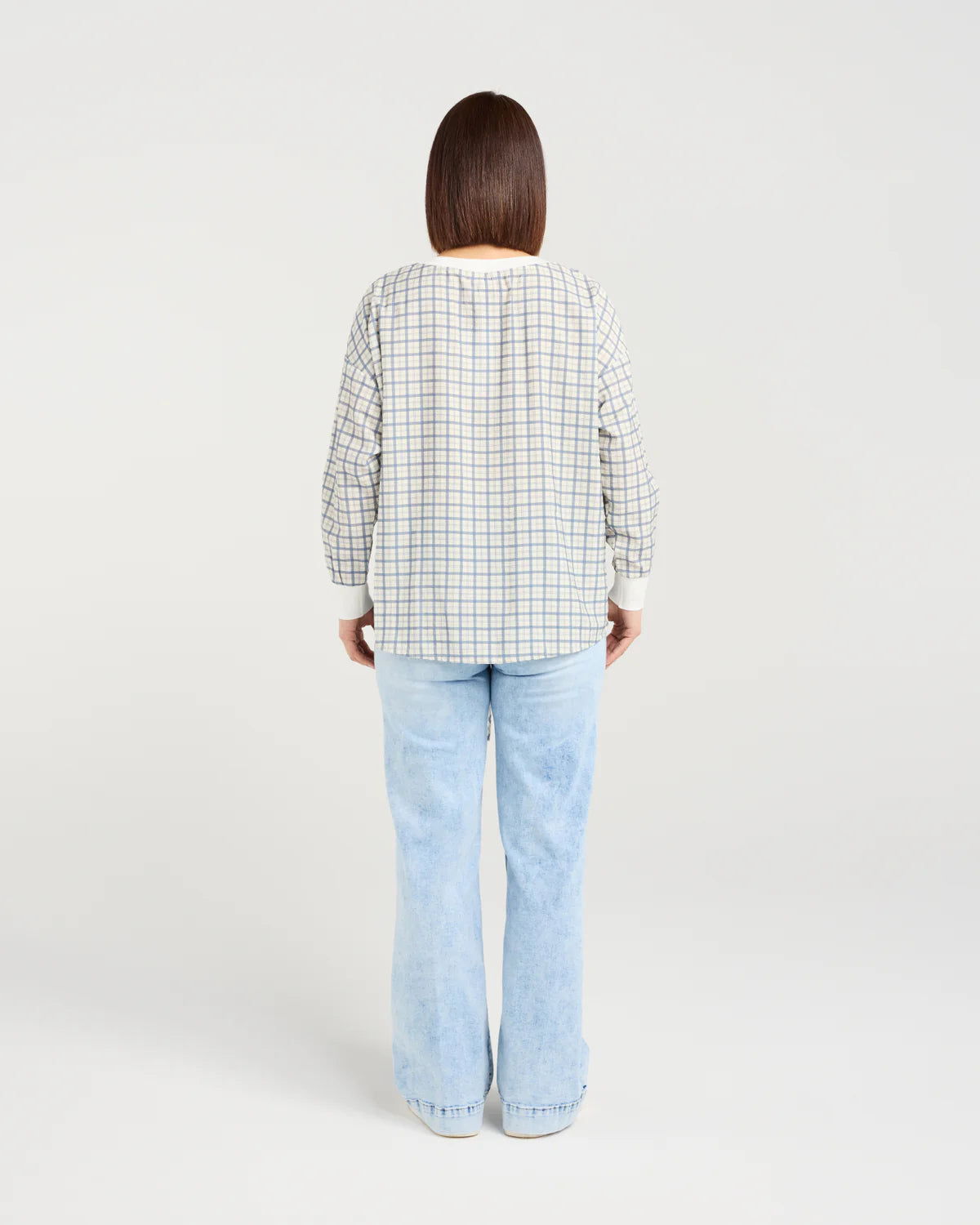 Isla Top - Blue Gridlock