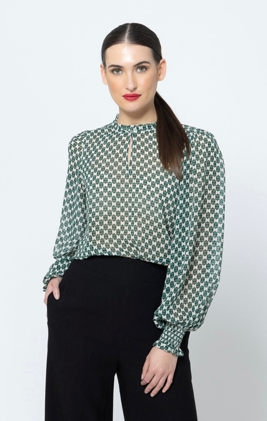 Movement Blouse - Forest Geo