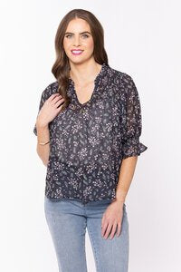 Celeste V Neck Top - Pink Petal