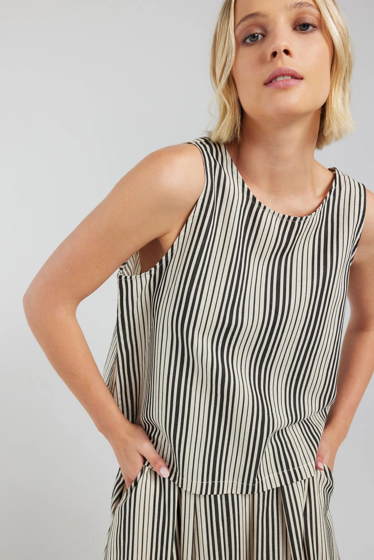 Sutton Top - Black Stripe