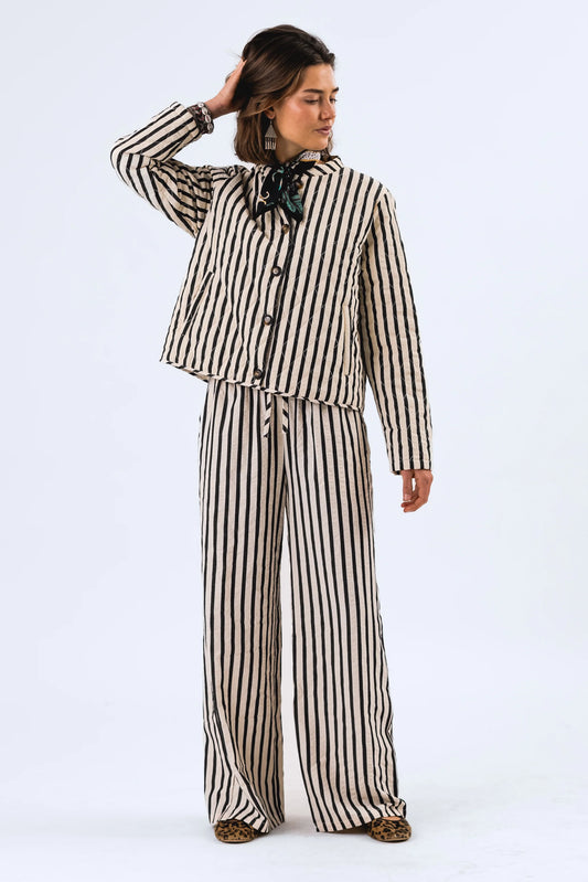 Rita Pants - Black/Cream Stripe