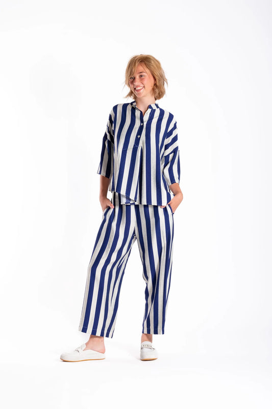 Jellicoe Wide Leg Stripe - Blue/White
