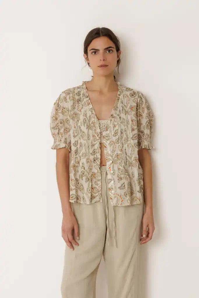 Ruffle Voile Blouse